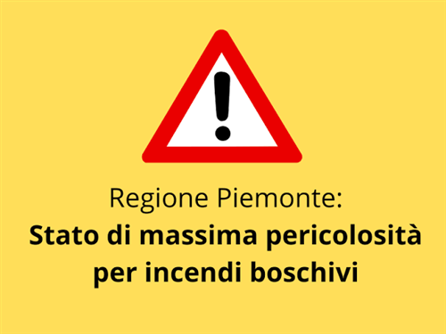 Regione Piemonte - Determinazione Dirigenziale - Legge Regionale 4 ottobre 2018, n. 15 dichiarazione stato di massima pericolosità per gli incendi boschivi su tutto il territorio regionale del Piemonte a partire dal giorno 8 luglio 2026