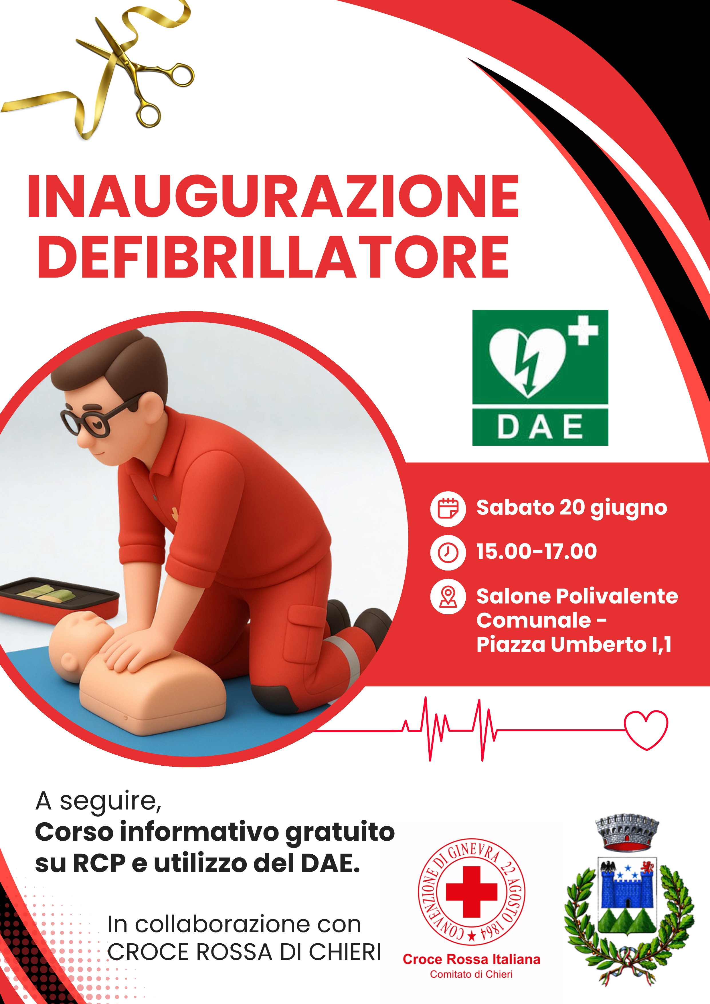 Avviso alla cittadinanza - Inaugurazione defibrillatore